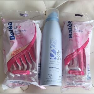 Balea Disposable Razors and Avon Shaving Cream Set